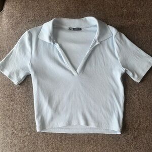 Zara cropped V neck top